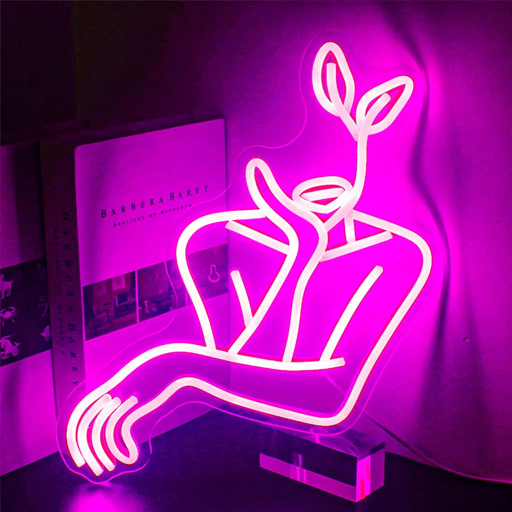 Pink Lady Wine Neon Sign