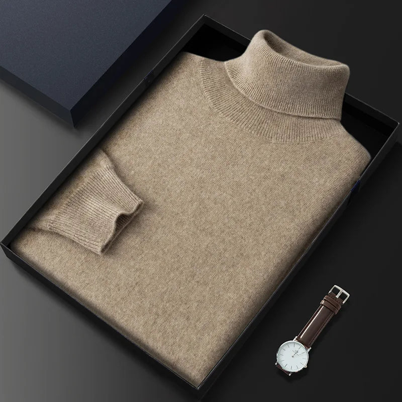 August: 100% Pure Cashmere Wool Pullovergenser for menn