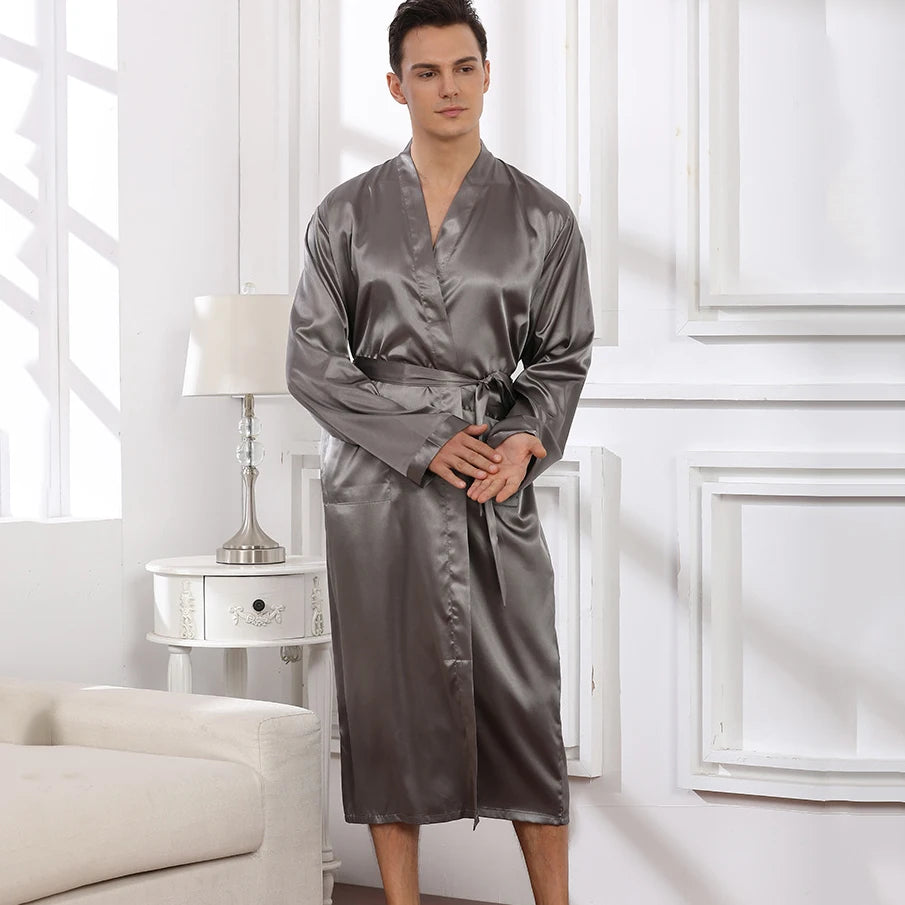 Sara Men's 3XL Satin Robe - Luxury Wedding Sleepwear