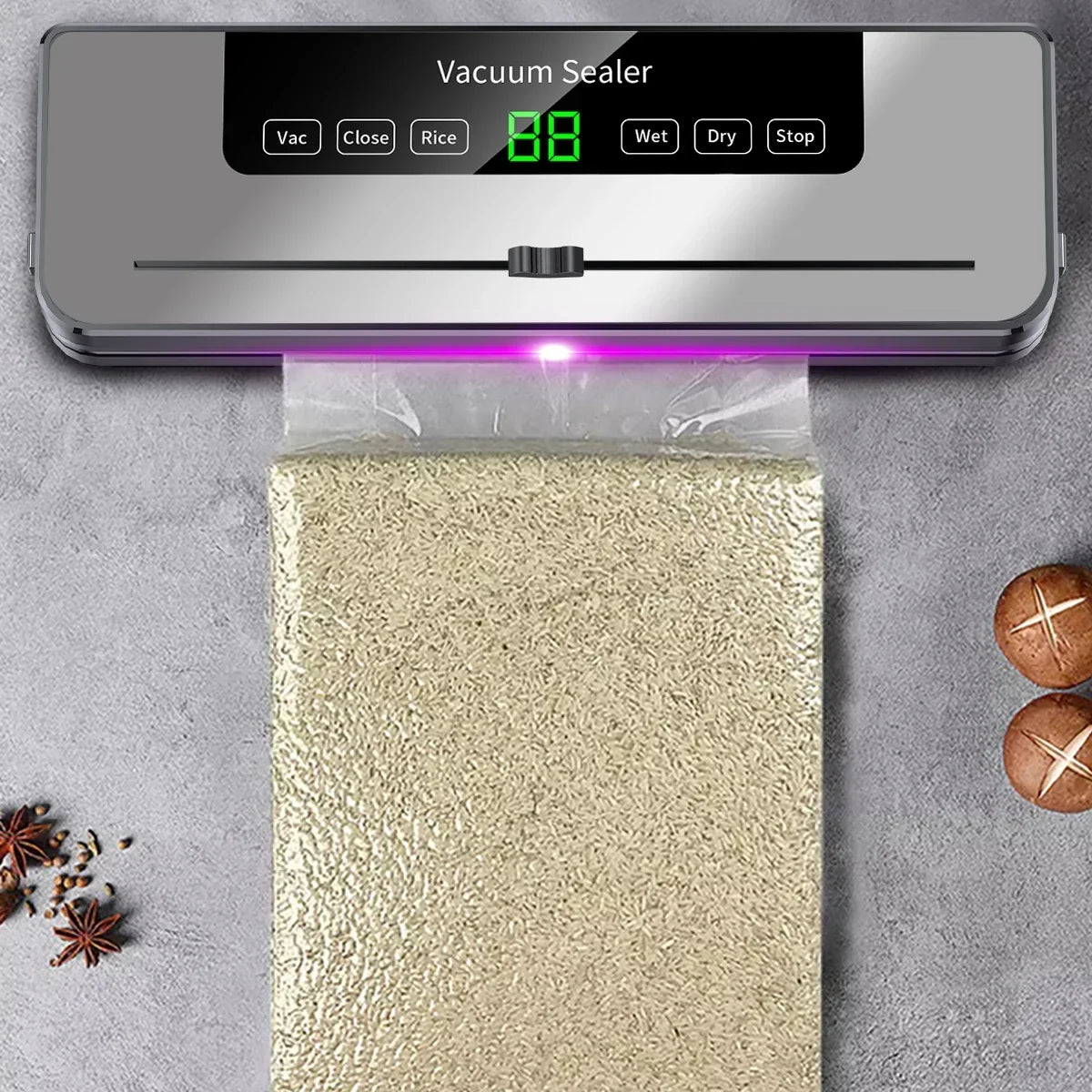 Sara Electric Vacuum Sealer with Built-in Cutter | 10 Bags Included