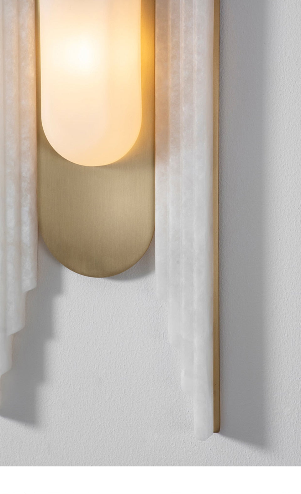 IIS Luxe matmarmeren wandlamp G9 koper-gouden wandkandelaar