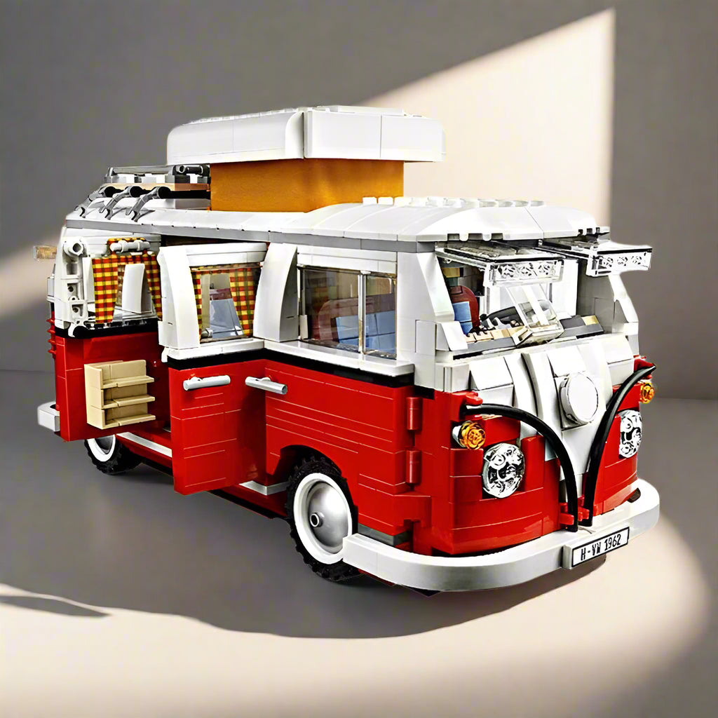 MINISO Disney FIAT 500 & VW Camper Autó Modell Blokkok – Szórakoztató Építhető Mini Autó Készlet