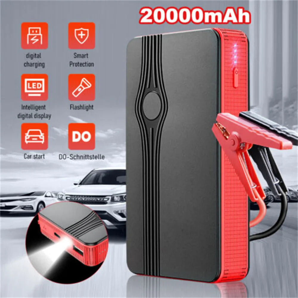 Car Jump Starter & Tire Inflator - 20000mAh Power Bank, Air Pump & Emergency Kit