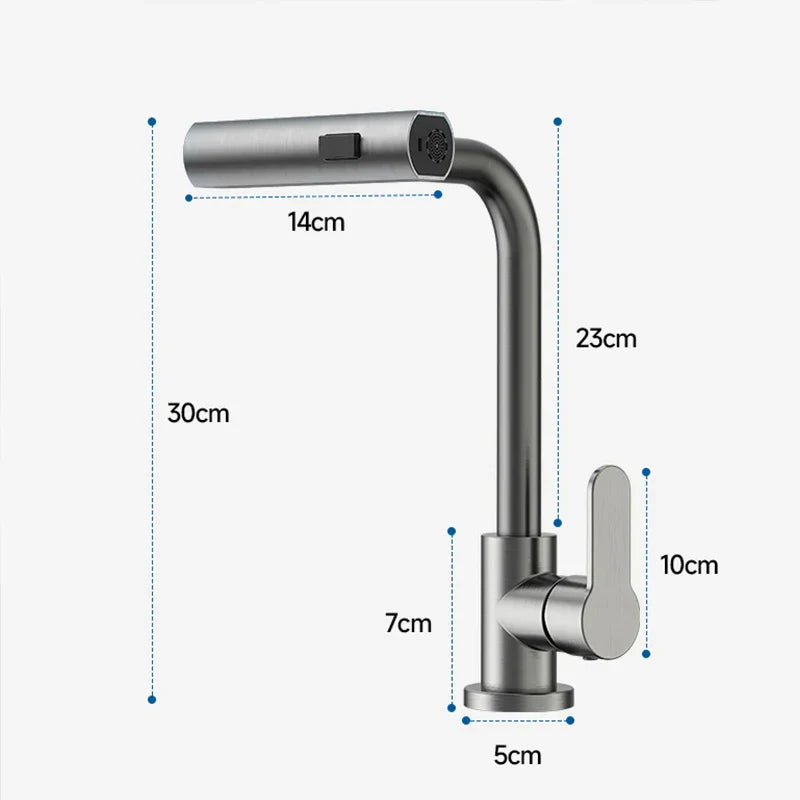 GrayStream – Grifo de cocina giratorio en cascada