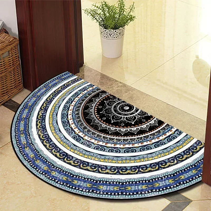 Winnie Retro Semi-Circular Door Mat – Elegant Anti-Slip Indoor Entrance Rug