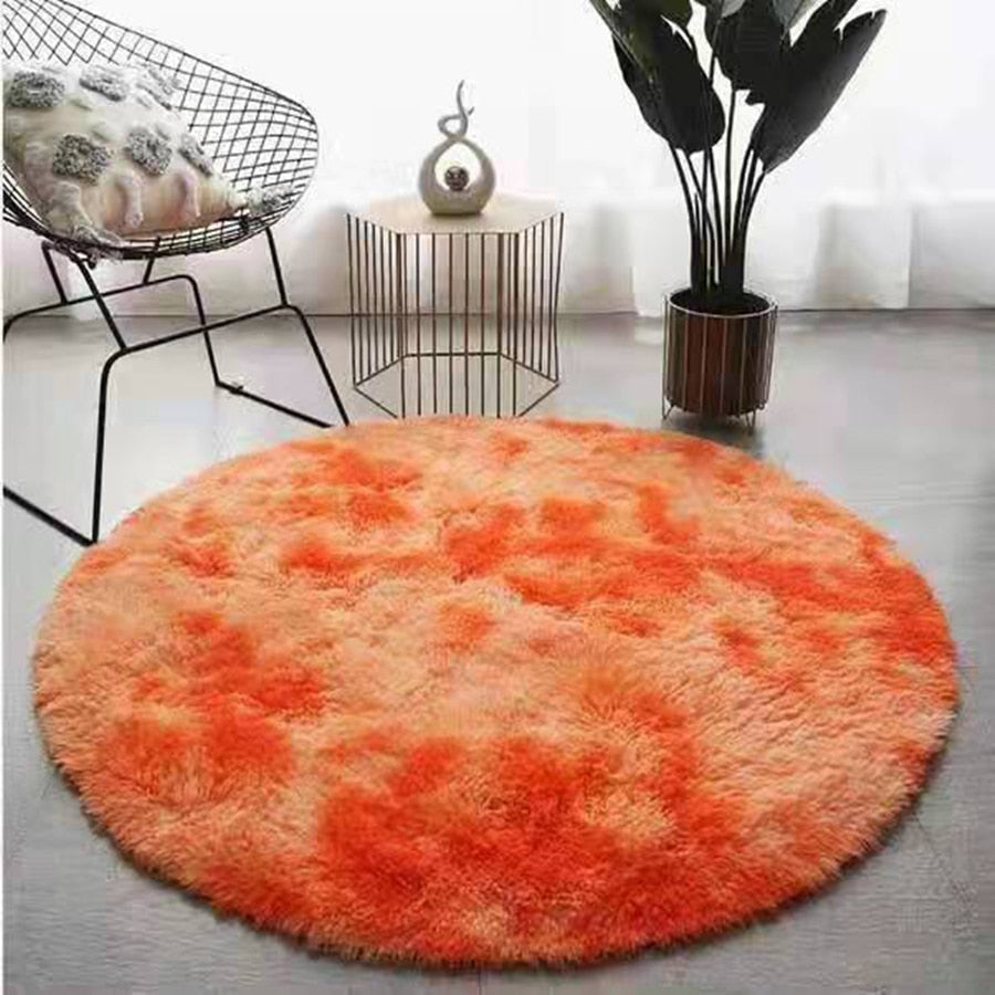 Tapis rond doux et moelleux