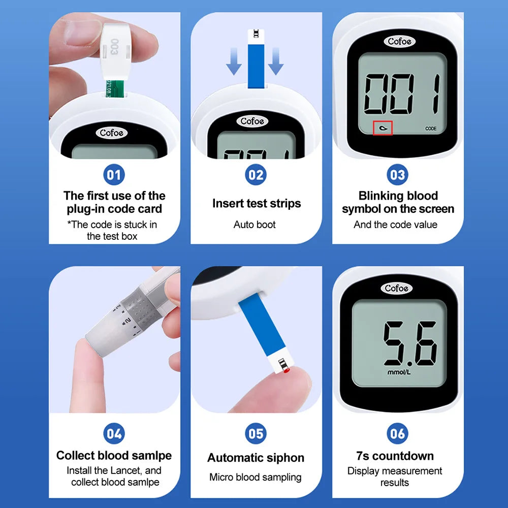 Blood Glucose Meter Kit – Diabetes Glucometer with Test Strips and Lancets