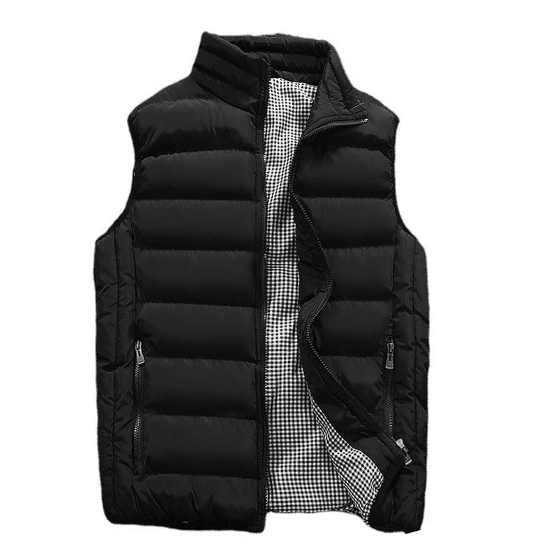 Winddicht mouwloos herenvest – warme winterjas, casual donskatoenen gilet, dikke bodywarmer