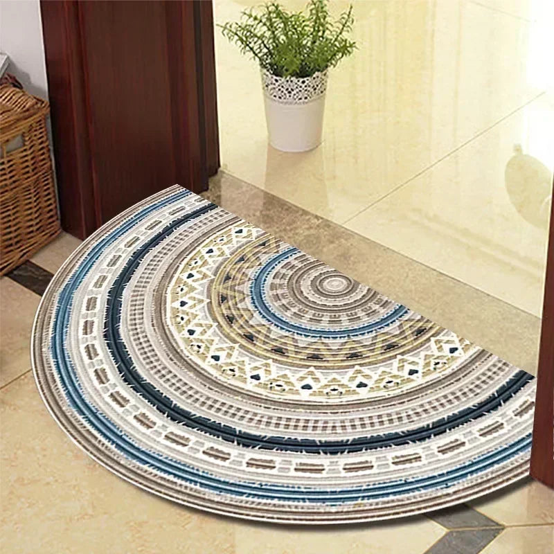 Winnie Retro Semi-Circular Door Mat – Elegant Anti-Slip Indoor Entrance Rug