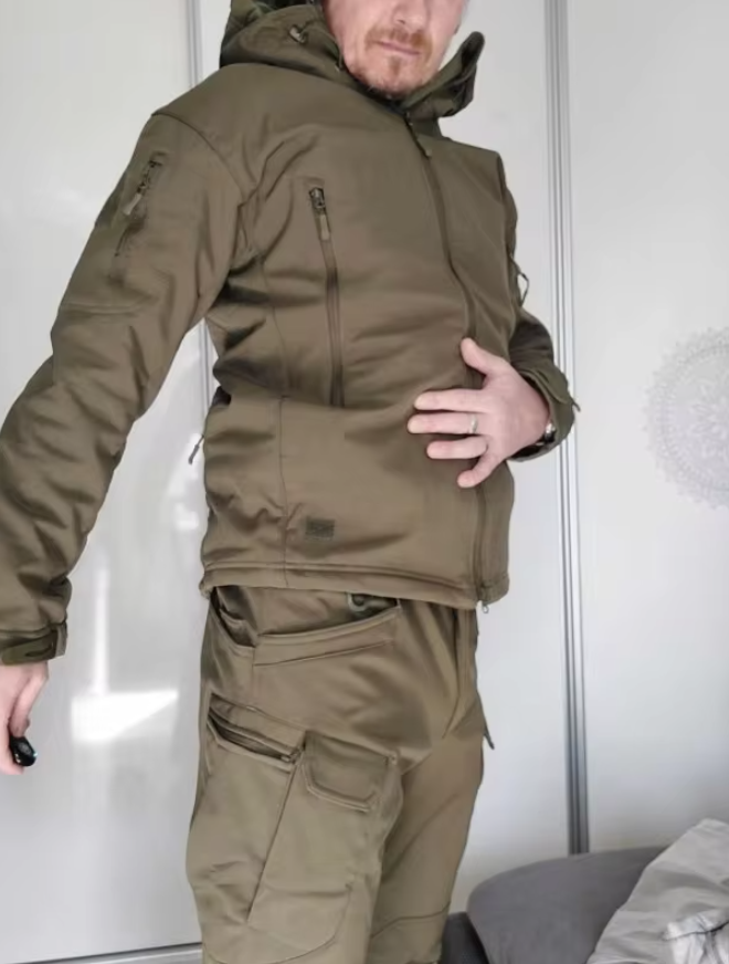 Outdoor - Camo Plush Jacket Set - Förtjockad kappa och byxor för höst/vinter