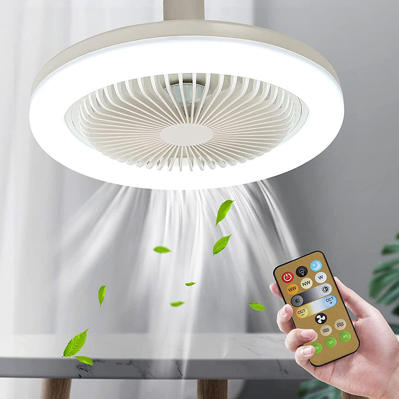 Ventilatore da soffitto con luce, avvitabile in qualsiasi portalampada, con telecomando