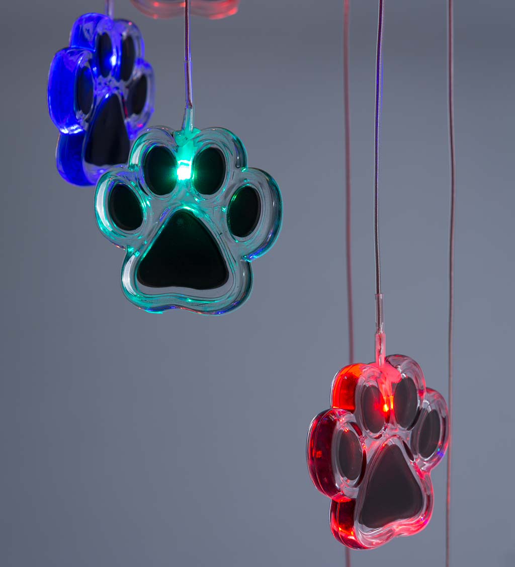 Paw Prints Solar Wind Chime Light