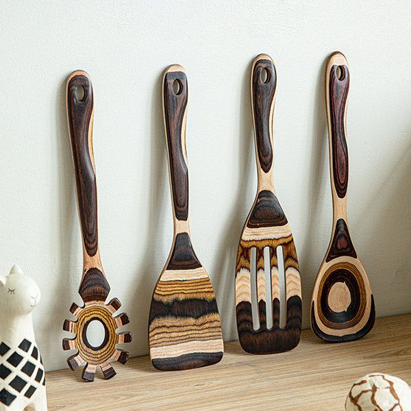 Striped Wooden Cooking Utensil