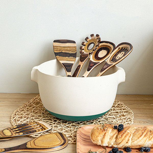 Striped Wooden Cooking Utensil