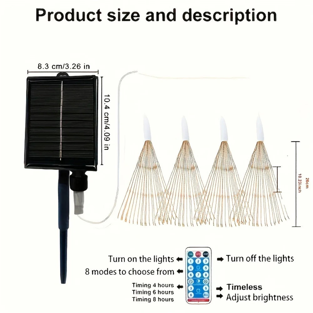 NebulaGlow - Lampe solaire suspendue en forme de feu d'artifice