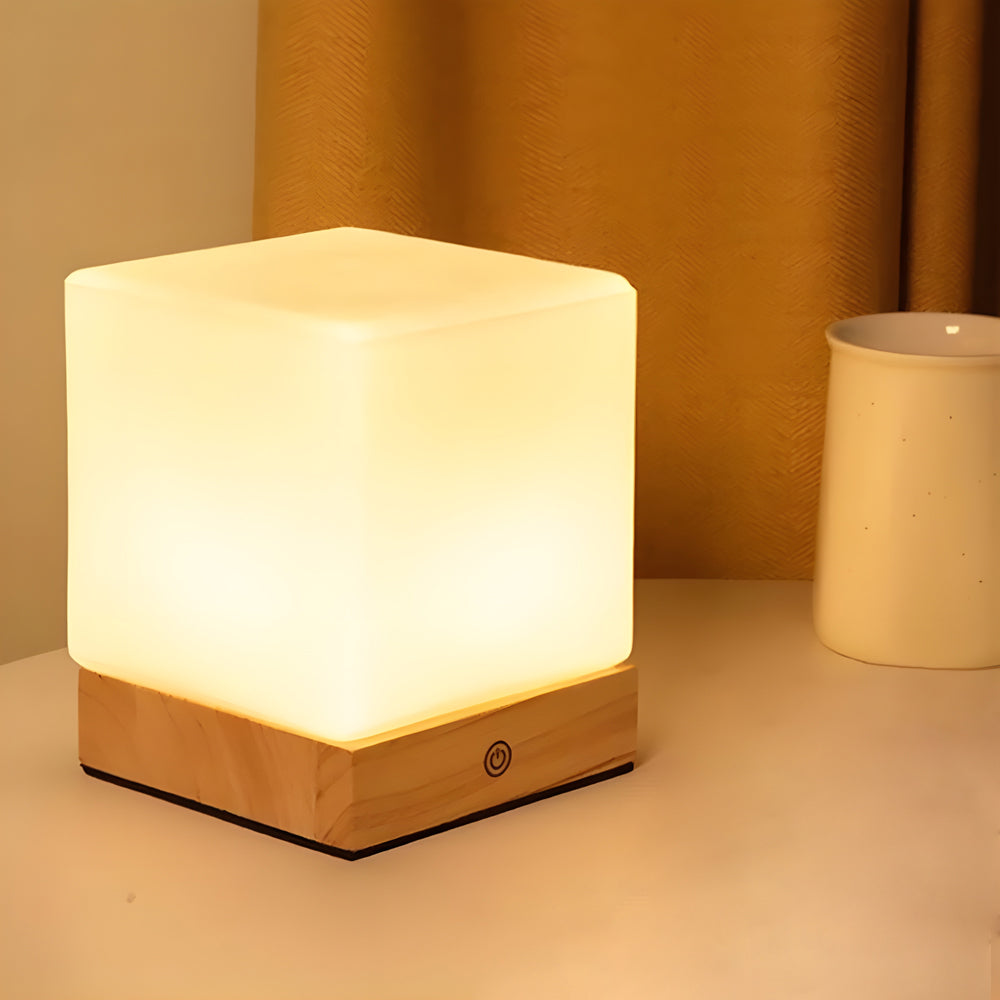 GloedCube - Lampe de table LED sans fil fonctionnant sur batterie pour mini éclairage de bureau nordique