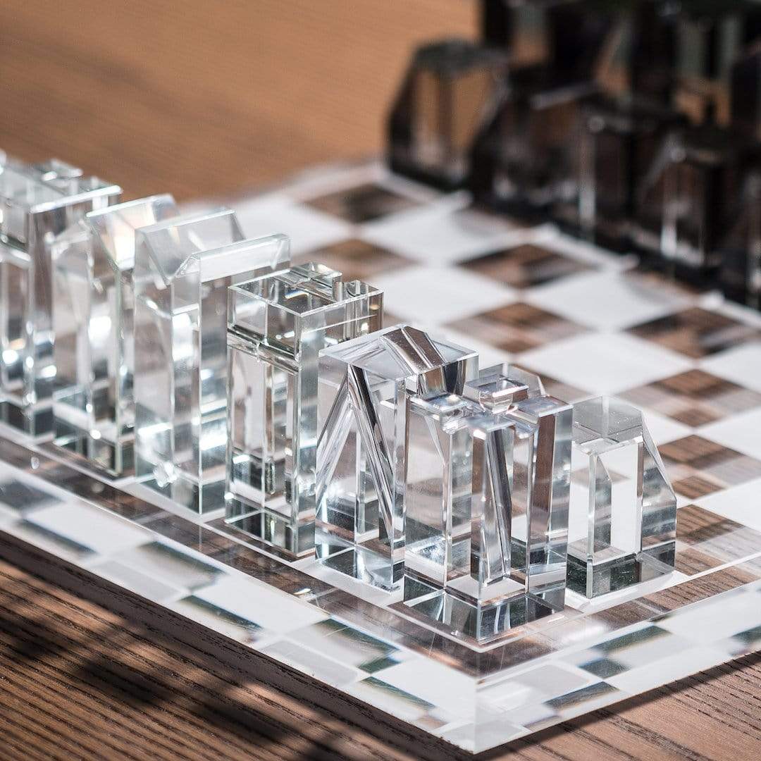 Décor de jeu d'échecs en cristal