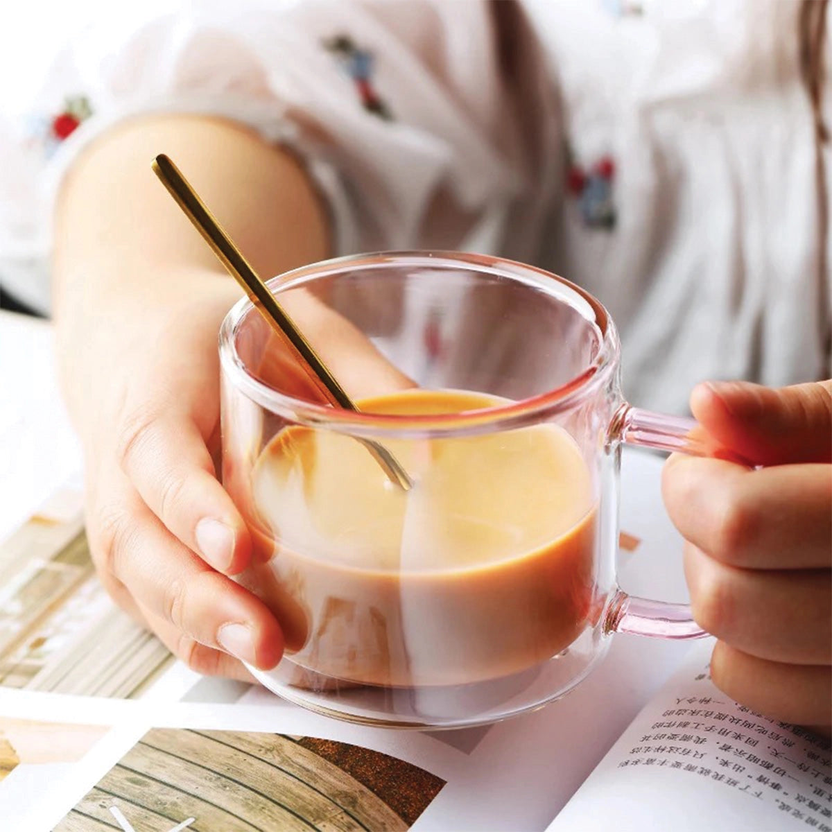 Amber Glass Mug - Hållbar, Värmebeständig Kaffe- och Te-kopp