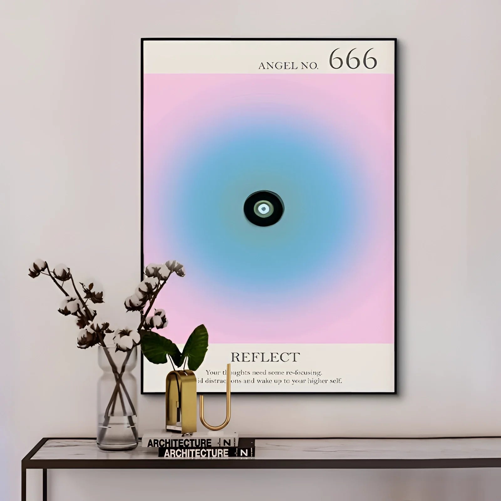 Affiche du Nombre Angélique 666 : Décor pour Éveil Spirituel et Méditation