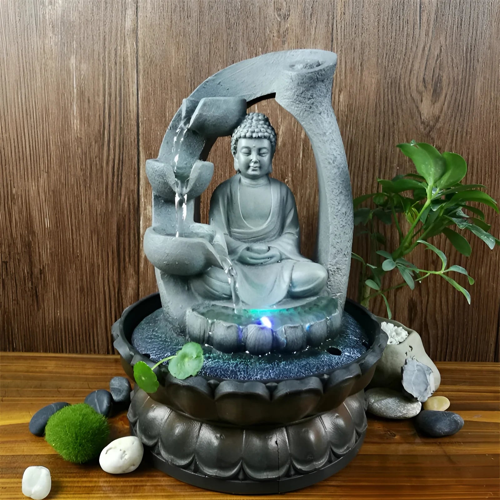 Buddha LED Fountain: Zen Meditation & Feng Shui Decor