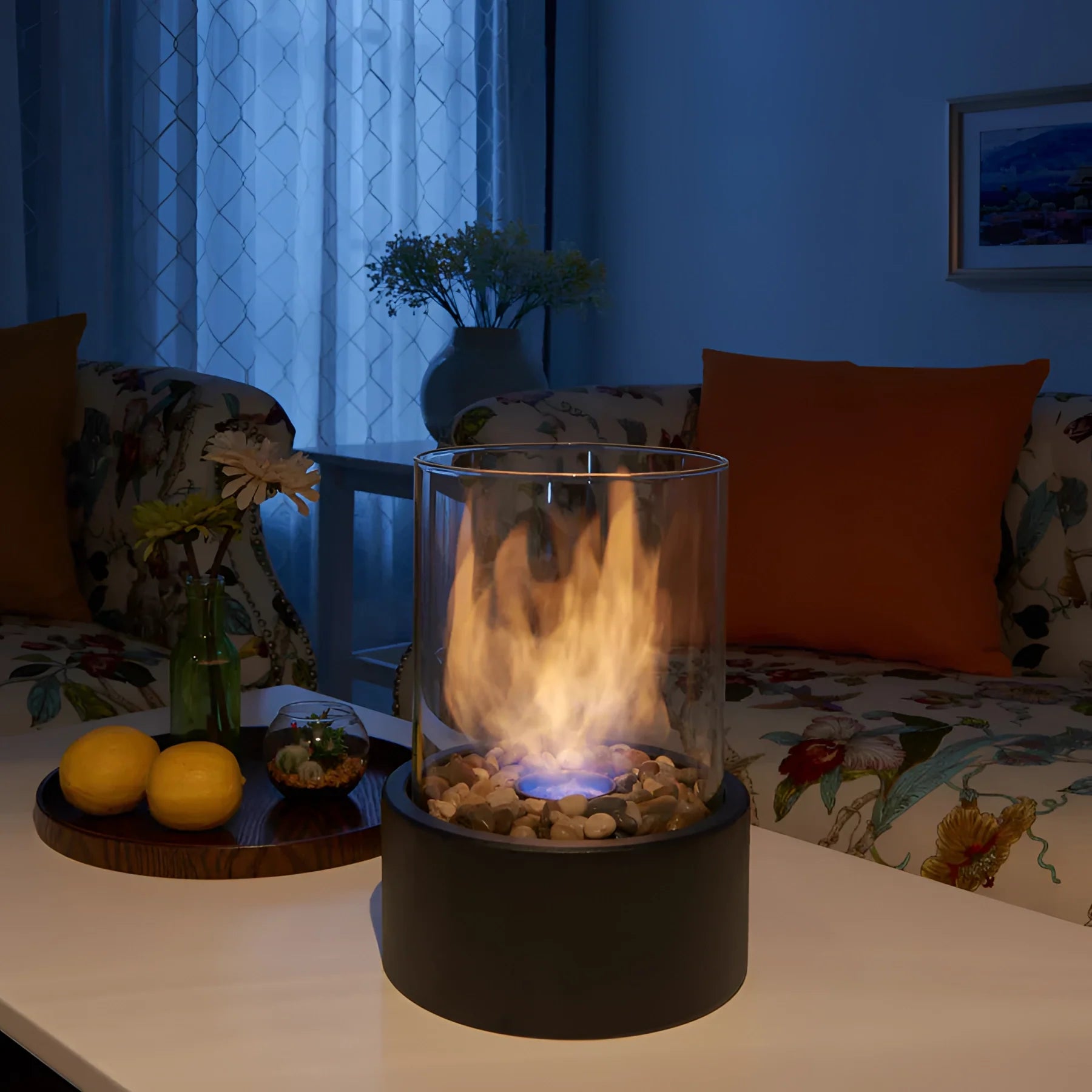 Portable Glass Bioethanol Fireplace | Ventless Indoor-Outdoor Fire Pit