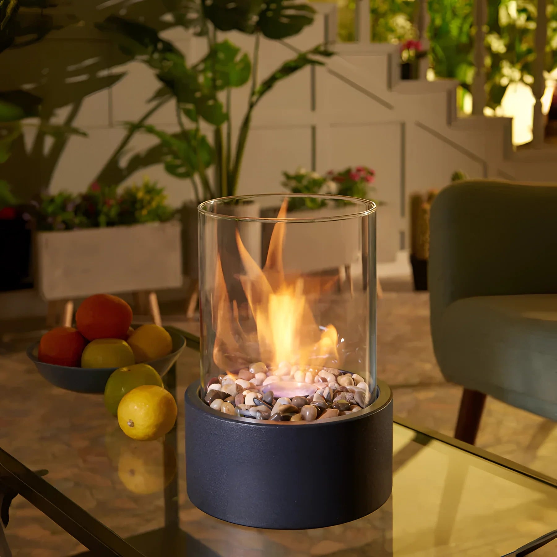 Portable Glass Bioethanol Fireplace | Ventless Indoor-Outdoor Fire Pit