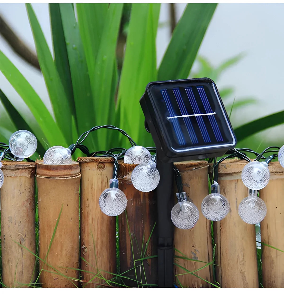 Solar Crackled Glass Globe Lights - Outdoor Waterproof LED String