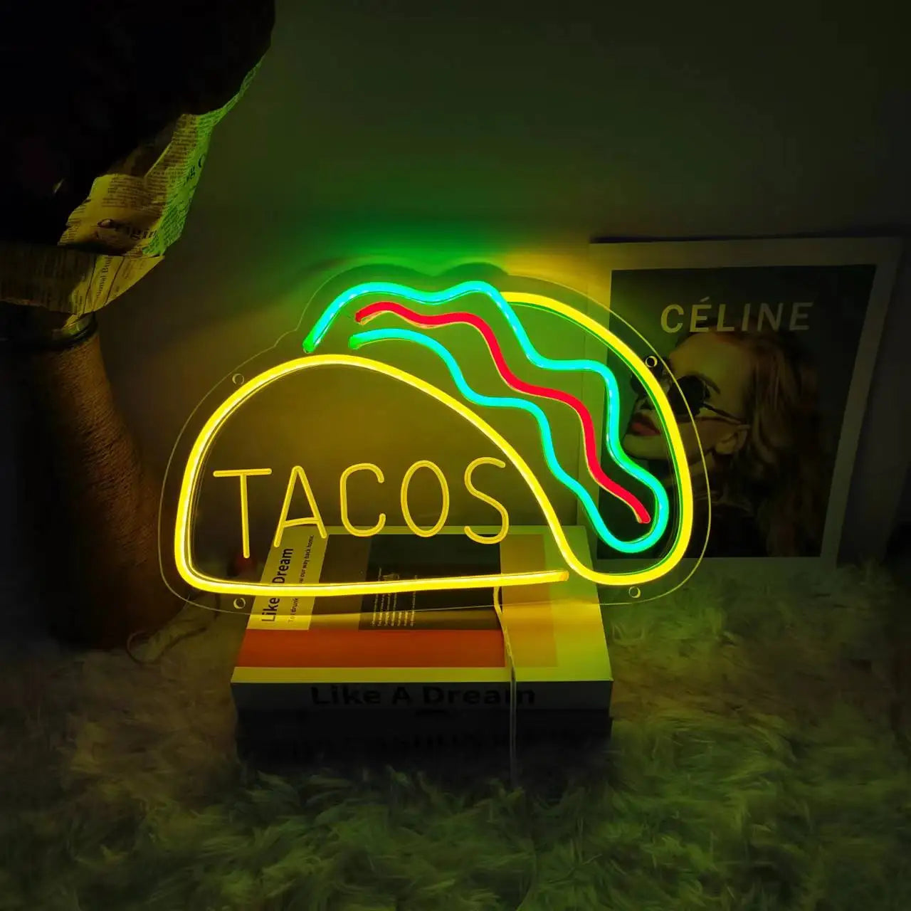 QuickBite - Luce notturna al neon per insegna di fast food