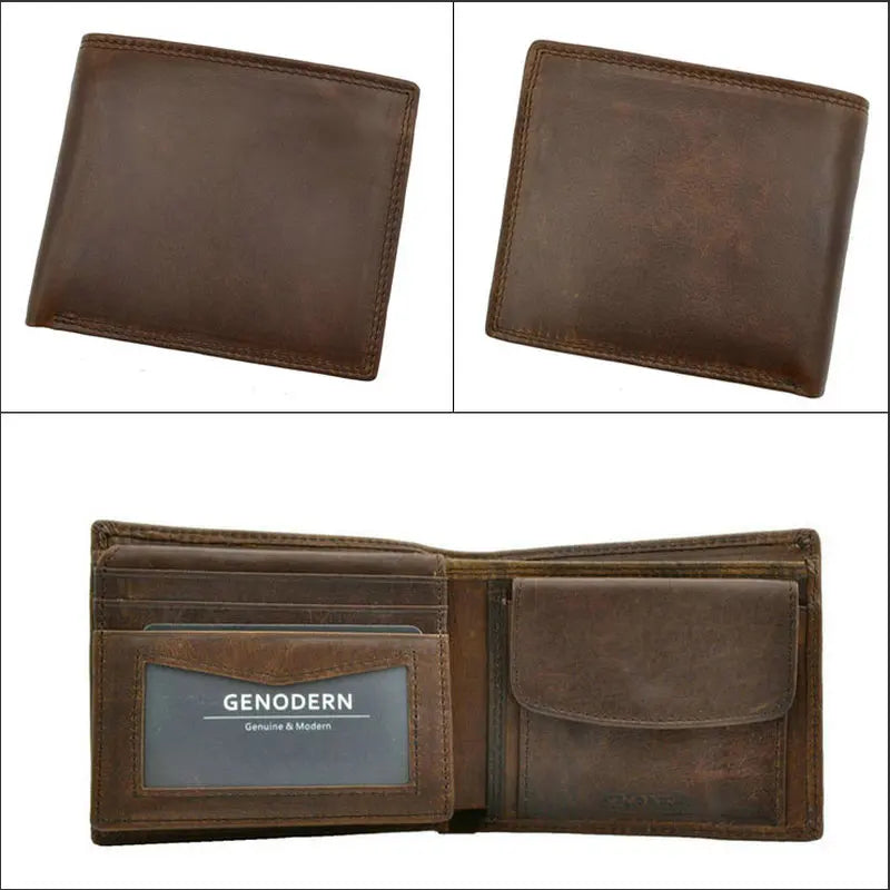 Oliver Vintage Genuine Leather Men’s Wallet – RFID Blocking & Coin Pocket