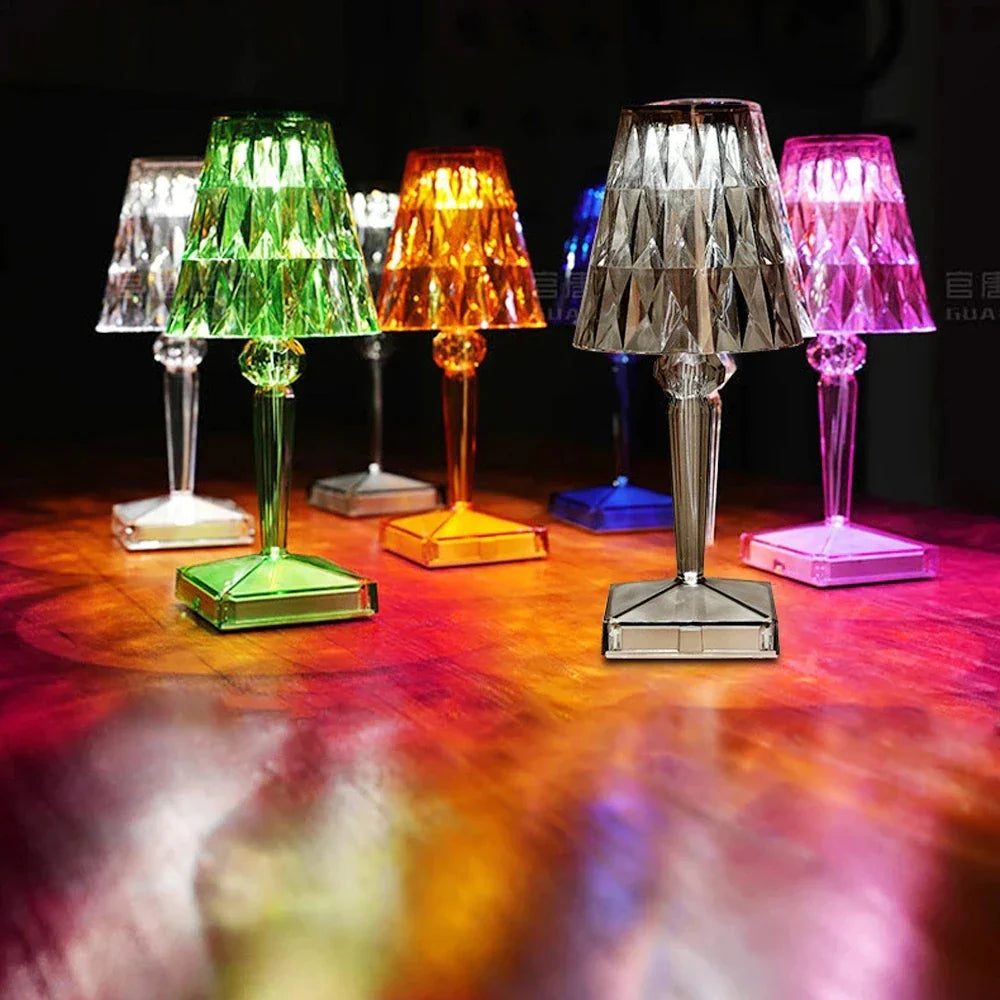 LuminousCrystal - Lampada da tavolo artistica in cristallo acrilico