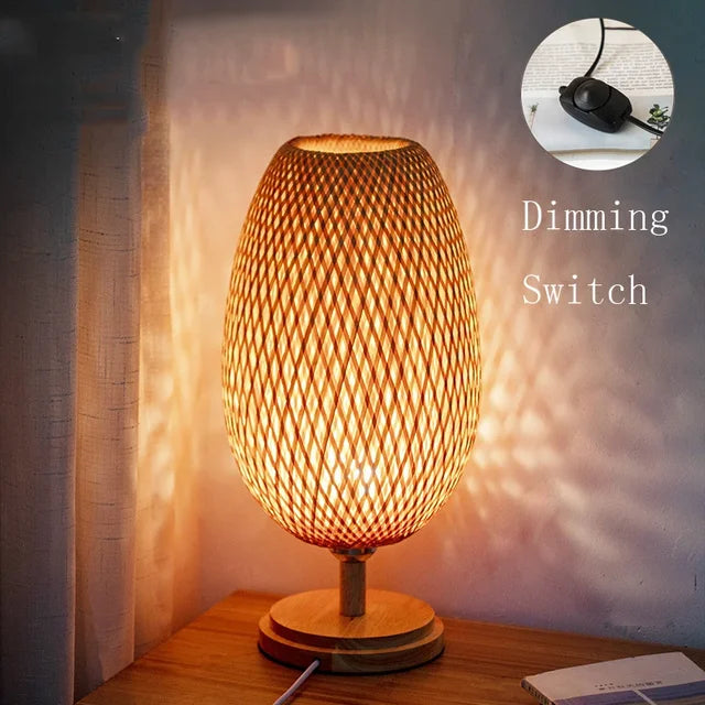 AntiqueBamboo - Vintage Bamboo Bordslampa