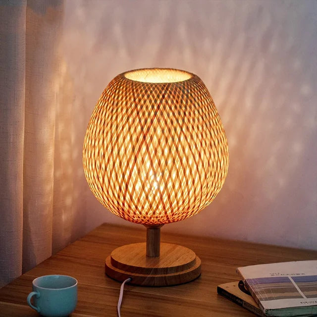 AntiqueBamboo - Vintage Bamboo Bordslampa