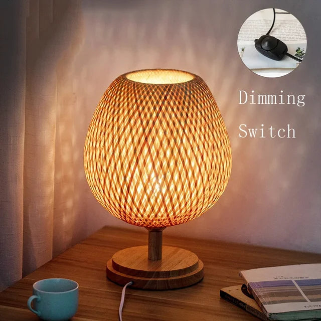 AntiqueBamboo - Vintage Bamboo Bordslampa