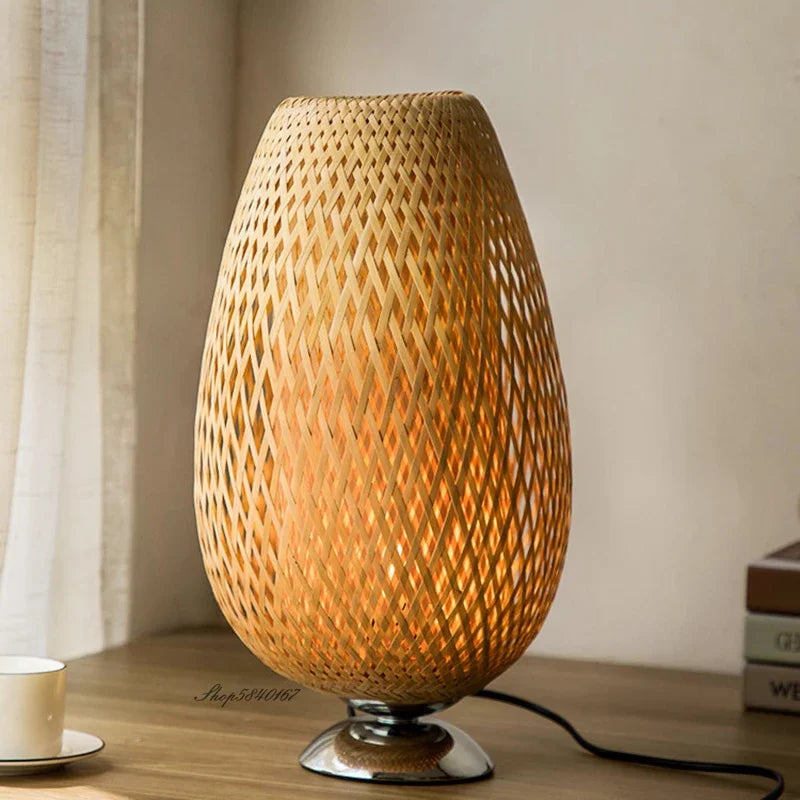 AntiqueBamboo - Vintage Bamboo Table Lamp