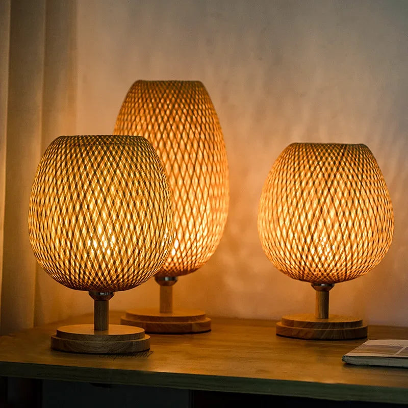 RusticLight - Vintage Bamboo Table Lamp