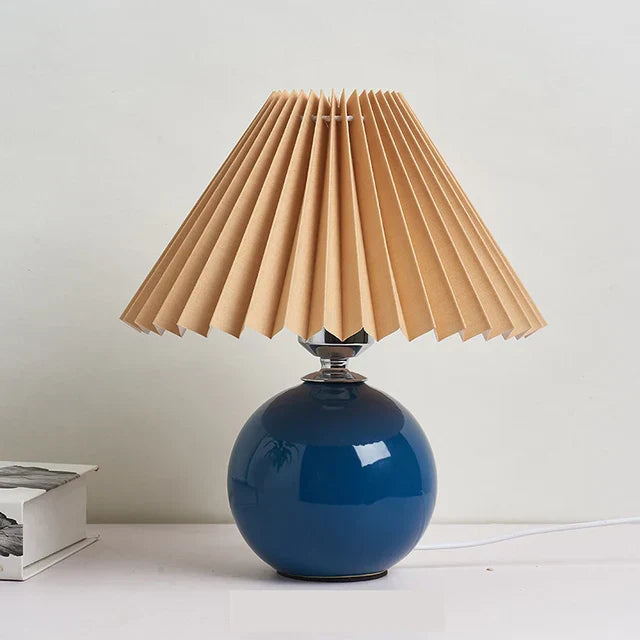 Antik Plisseret - Vintage Plisseret Bordlampe