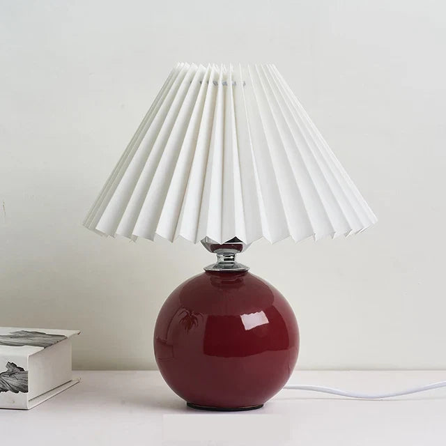 Antik Plisseret - Vintage Plisseret Bordlampe