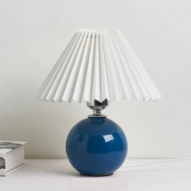 Antik Plisseret - Vintage Plisseret Bordlampe