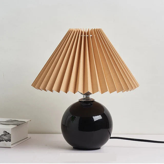 Antik Plisseret - Vintage Plisseret Bordlampe