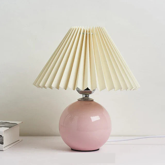 Antik Plisseret - Vintage Plisseret Bordlampe