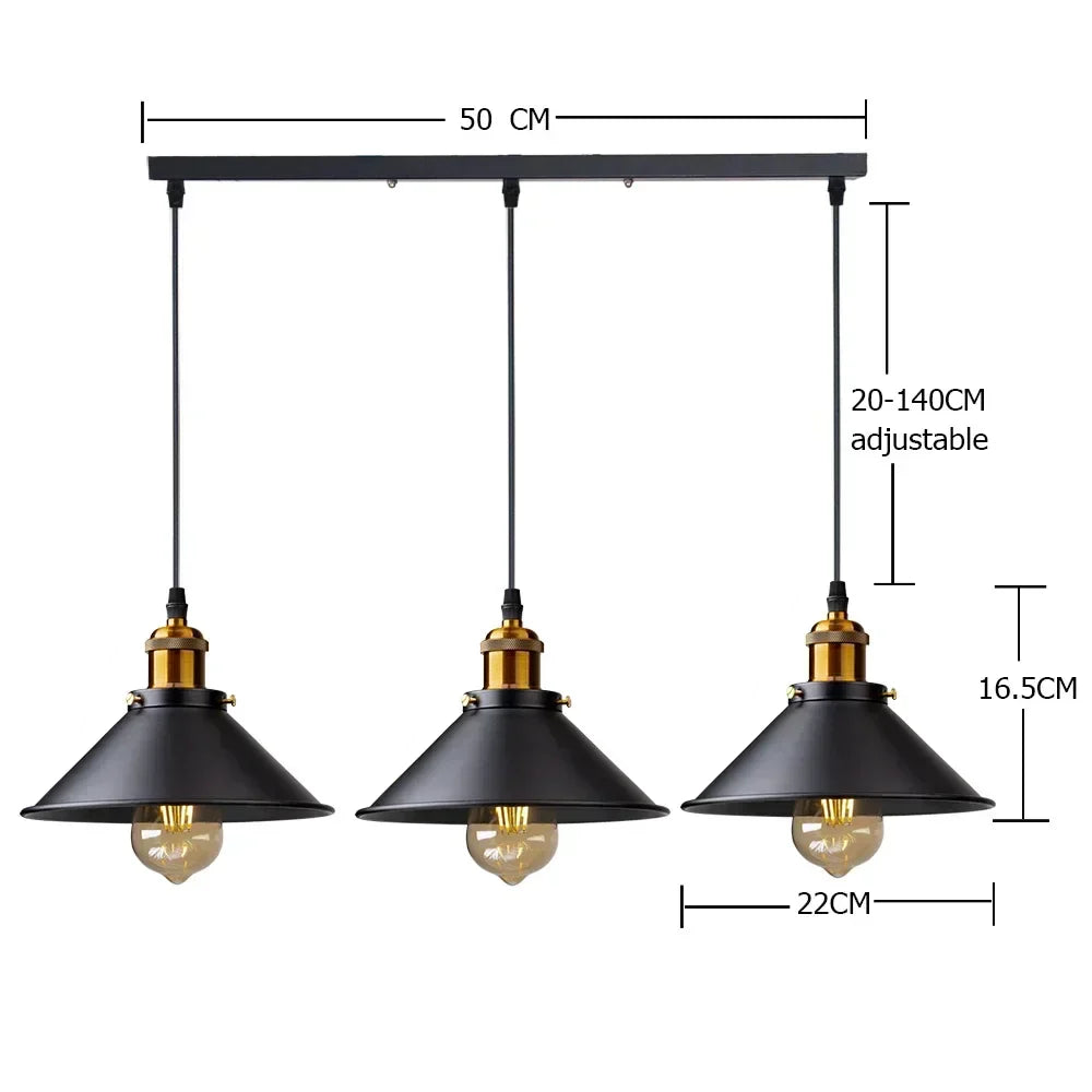 TimelessCraft - Retro Metal and glass Pendant Light