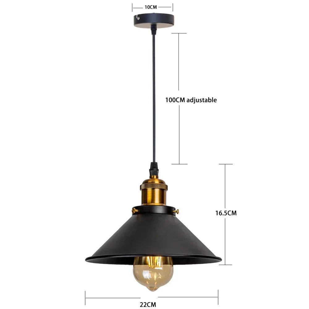 TimelessCraft - Retro Metal and glass Pendant Light