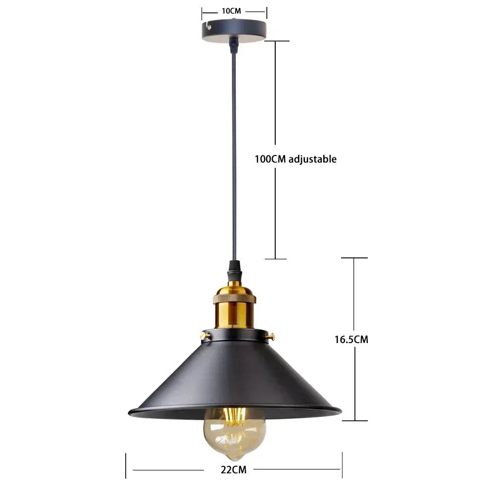 TimelessCraft - Retro Metal and glass Pendant Light