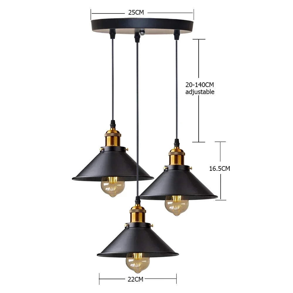 TimelessCraft - Retro Metal and glass Pendant Light