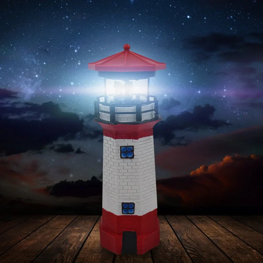 OceanGlow Lighthouse Solar LED-lichtlamp – Nautische zonne-verlichting voor buitenruimtes