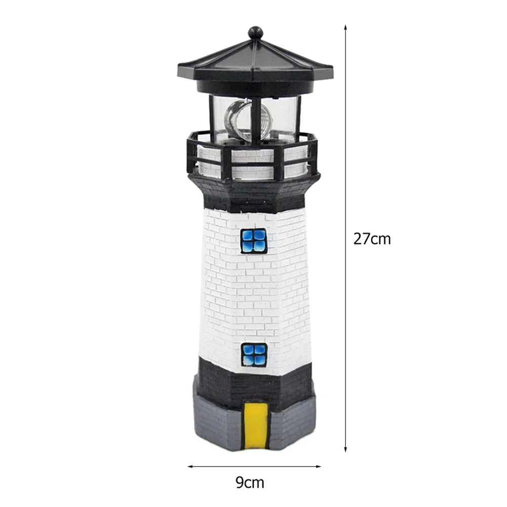 Lampe solaire LED OceanGlow Lighthouse – Éclairage solaire nautique pour les espaces extérieurs