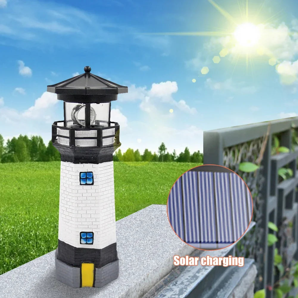 OceanGlow Lighthouse Solar LED-lichtlamp – Nautische zonne-verlichting voor buitenruimtes