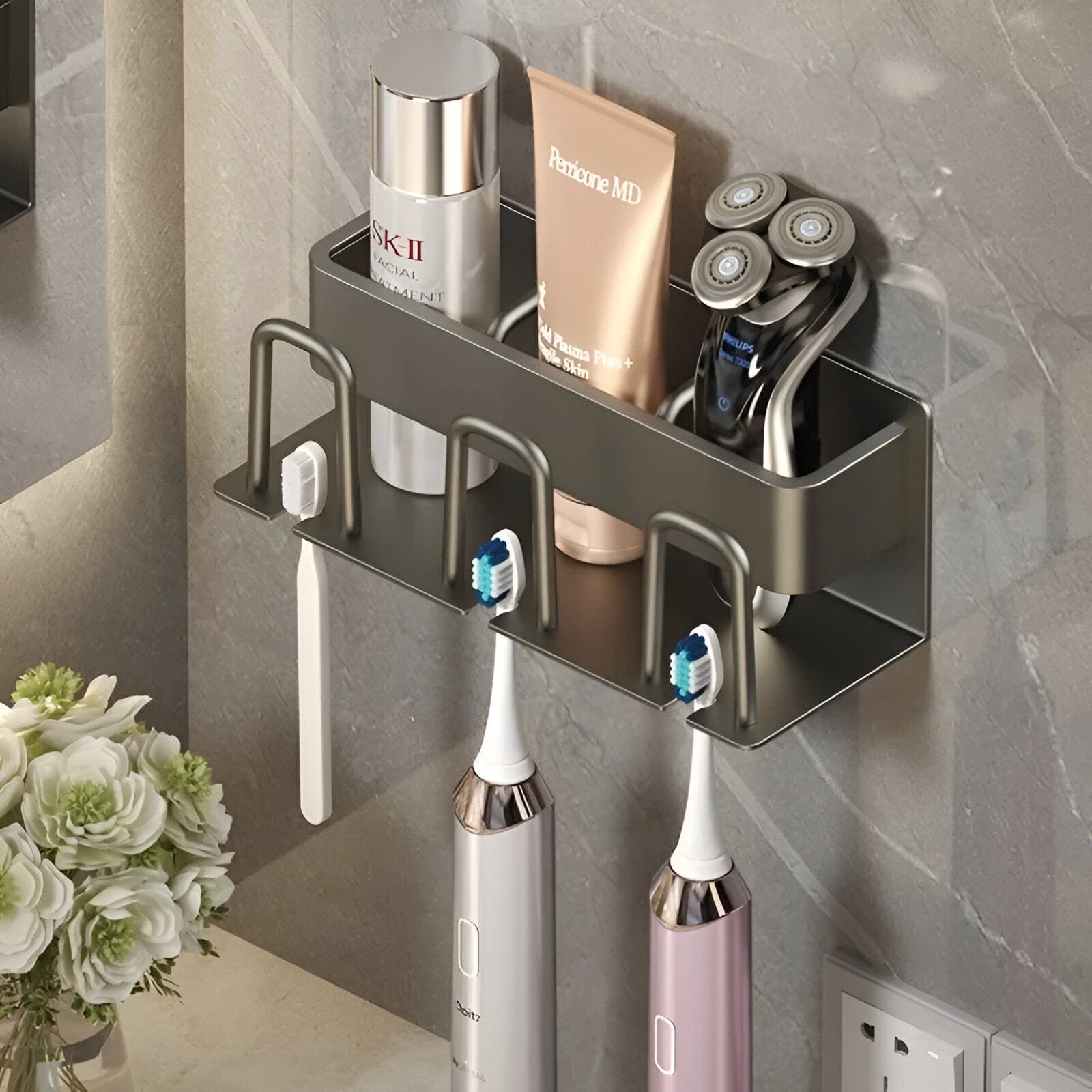 Wall Mounted Toothbrush Holder Rack