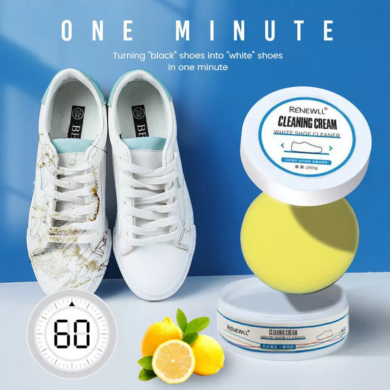 Crème nettoyante pour chaussures blanche multifonctionnelle