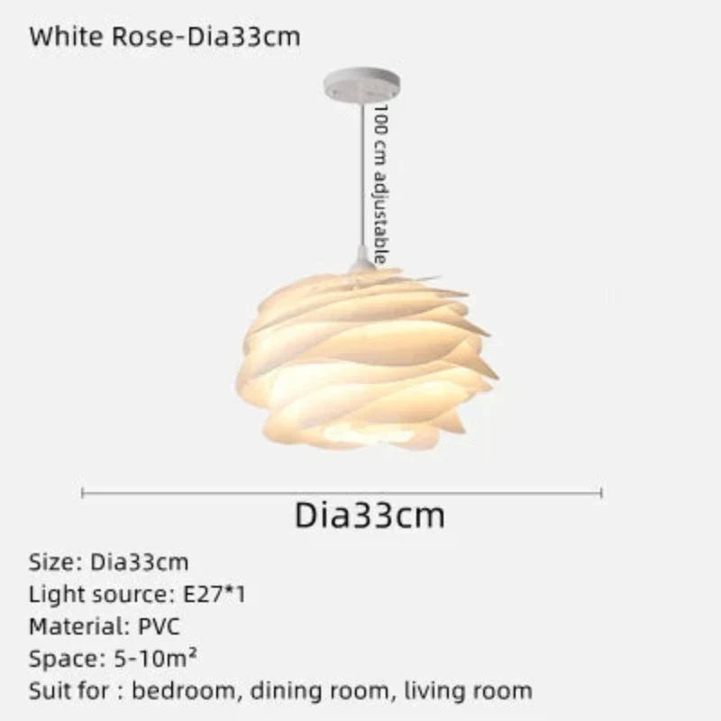 CrystalPetal - Rosenkrans taklampe